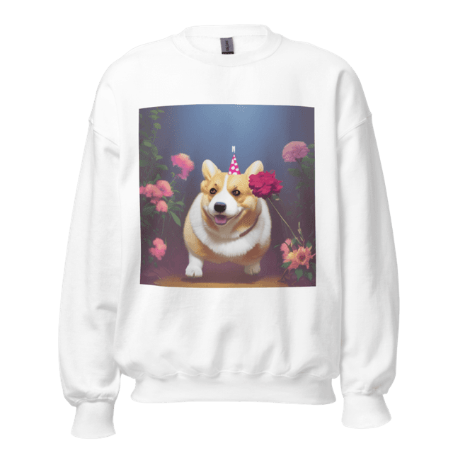 White / S Corgi Footsteps Sweater