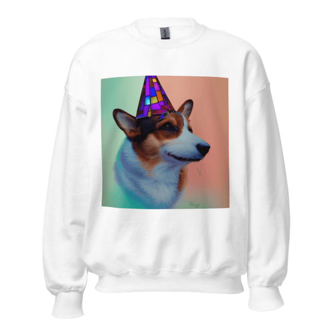 White / S Dreamy Corgi Sweater