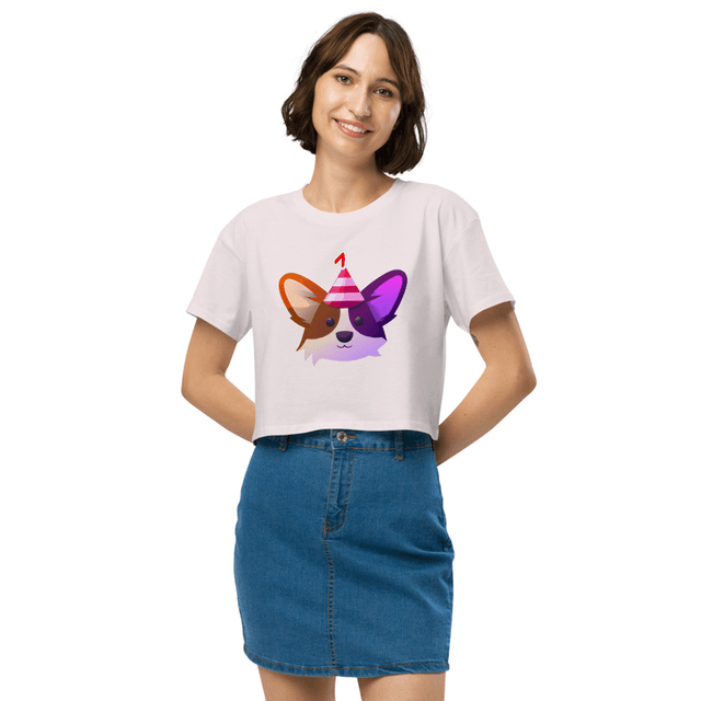 Orchid / XS Party Time Corgi Women’s Crop Top